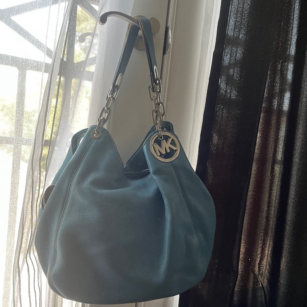 Michael Kors light blue sholder bag